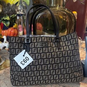 Small Fendi Black and Brown Logo Tote. Excellent condition. Authentic!